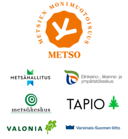 Logot: METSO - metsien monimuotoisuus -ohjelma, Metsähallitus, ELY-keskus, Metsäkeskus, Tapio, Valonia, Varsinais-Suomen liitto