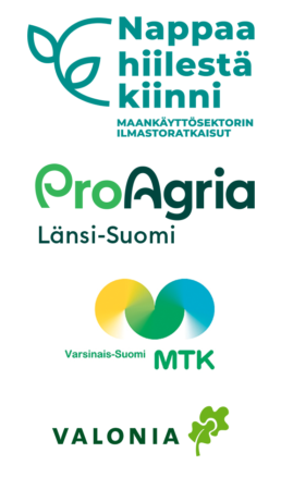 Logoja: Hiilestä kiinni, ProAgria Länsi-Suomi, MTK Varsinais-Suomi, Valonia