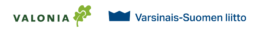 Valonian vihreä tammenlehtilogo sekä Varsinais-Suomen liiton logo, jossa sininen kruunu.