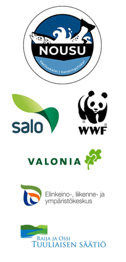 Logot: Nousu-ohjelma, Salon kaupunki, WWF, ELY-keskus, Valonia, Raija ja Ossi Tuuliaisen säätiö