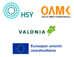 Logokollaasi: HSY, OAMK, Valonia, Varisinais-Suomen liitto, EU aluekehitysrahasto