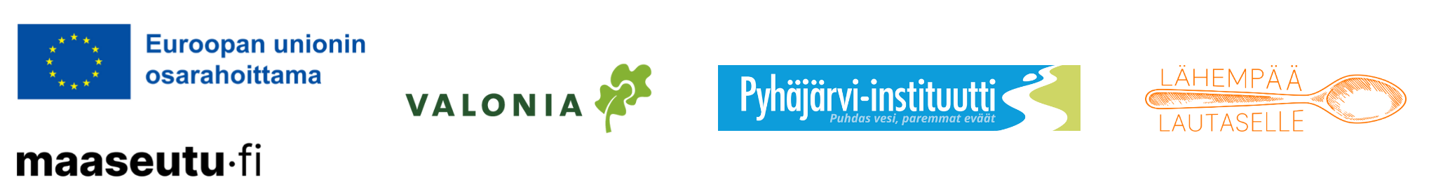 Lähempää lautaselle hankkeen toteuttajien ja rahoittajien logot.
