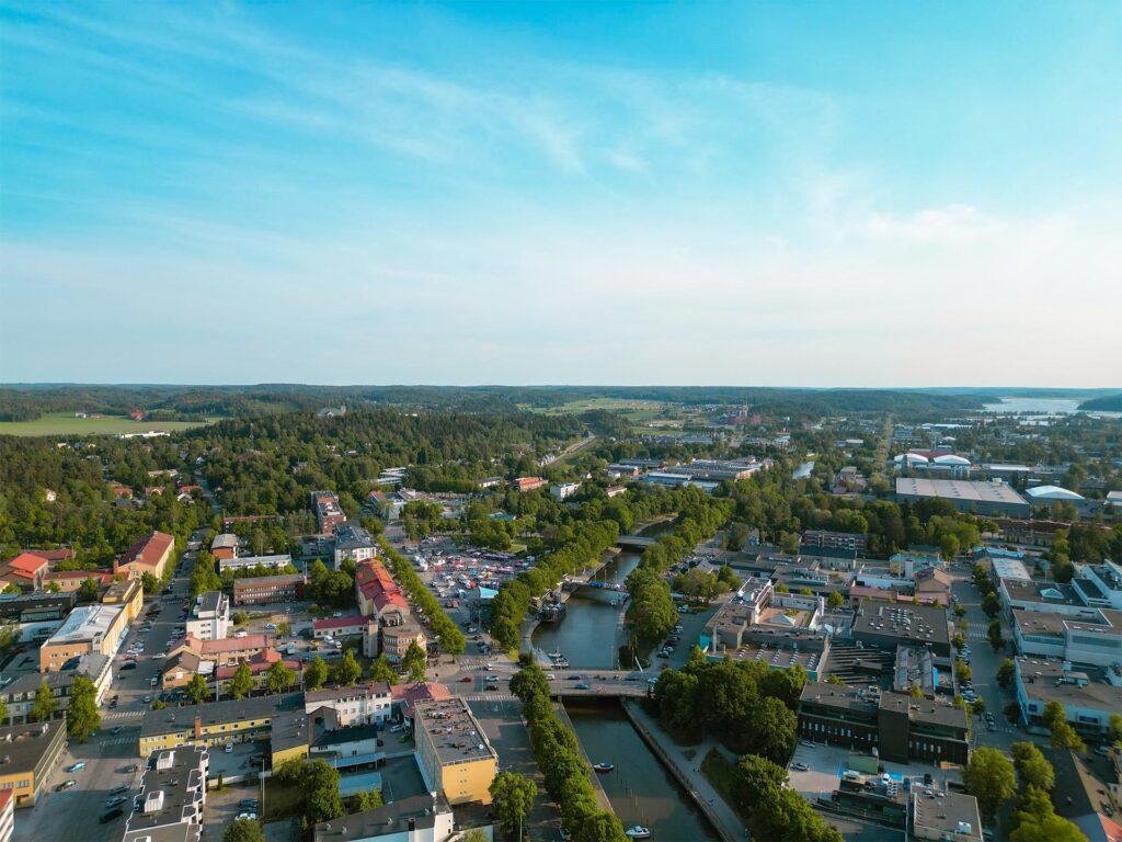 Ilmakuvaa Salon keskustasta.